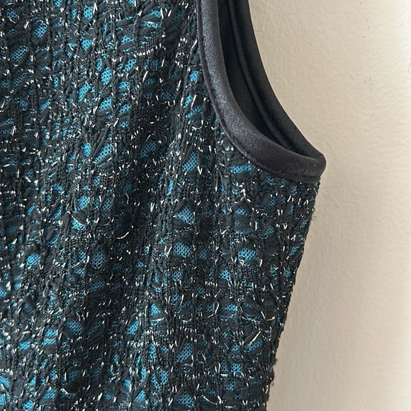 Maggy London Petite Size 10P Black & Teal Party Dress – Elegant Cocktail - Picture 9 of 12